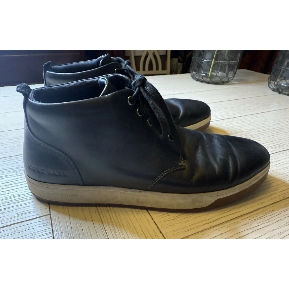 Cole Haan Vartan 2.0 Grand OS Men's Leather‎ Chukka Ankle Boots Shoes Black 10 M